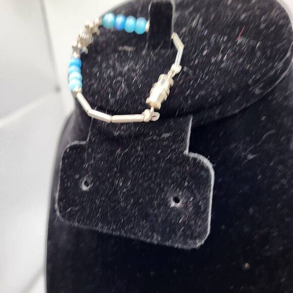 Sterling Silver and Tiger Eye Beaded Children's Bracelet - Picture 3 of 4